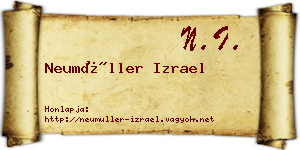 Neumüller Izrael névjegykártya